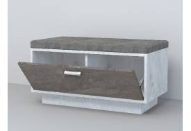 Обувница Эго Об-1 бетон светлый/камень темный на цоколе