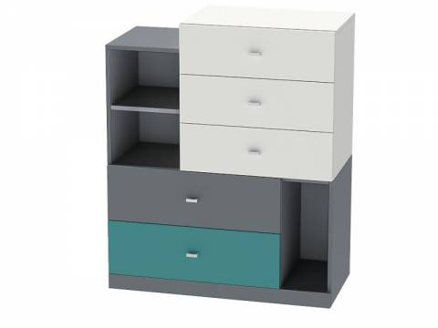 Комод Клео К-1 графит, миндаль, океан