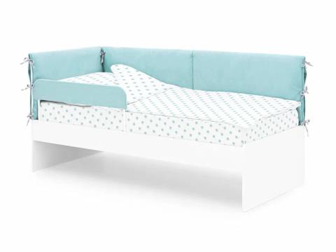 Детская мягкая кровать Denvas с бортиком эвкалипт