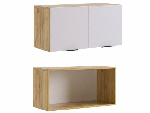 Антресоль двухдверная Бери белое дерево