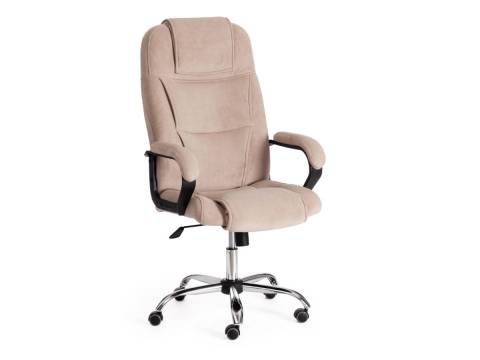 Кресло офисное Bergamo хром флок бежевый