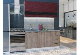 Кухонный гарнитур Астра МДФ 1600 красное дерево патина/дуб галиано