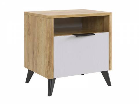 Тумба прикроватная Адам дуб крафт золотой/белое дерево