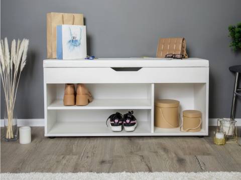 Обувница Liga с откидной крышкой 1055 белый