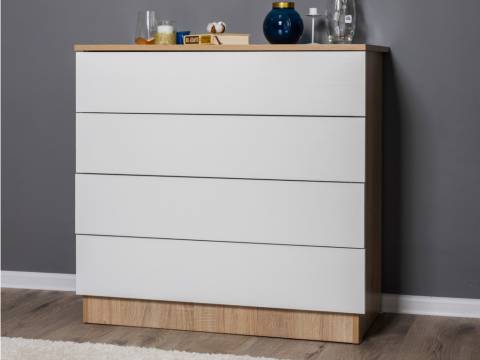 Комод Mamamia 4 ящика Т 09-8-4 Дуб сонома-Белый