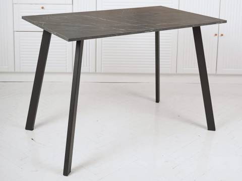 Стол кухонный Слим 2 Камень Пьетра/Черный