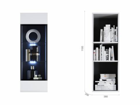 Пенал-витрина Йорк навесная (02)