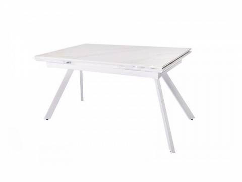 Стол раздвижной Атлант мрамор белый/белый муар