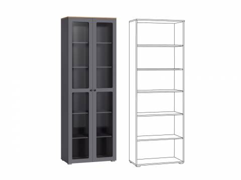 Шкаф-витрина 16.394.02 Остин Серый Графит