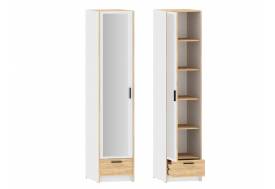 Шкаф для одежды Оттавия НМ 011.20 фасад с зеркалом Белый Фасадный