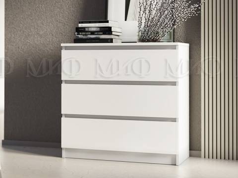 Комод 800 3 ящика Челси Графит белый