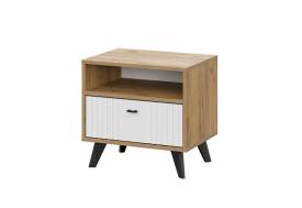 Тумба прикроватная Милан Дуб Золотой/Белый Матовый