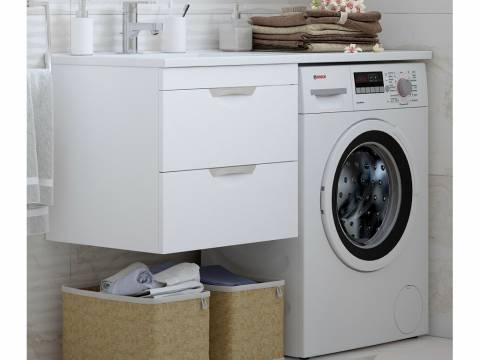 Тумба Алиот 60 навесная 2 ящика с раковиной Лакшери V120