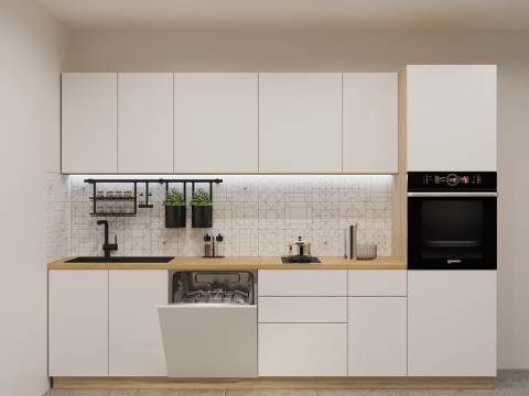 Кухонный гарнитур арт 6 Тальк Дуб сонома 3000 мм