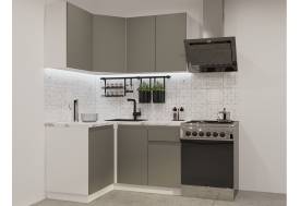 Кухонный гарнитур арт 2 Лайн Обсидиан 1200х1400 мм