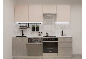 Кухонный гарнитур арт 41 Лайн Фарфор Бетон светлый 2400 мм