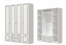 Шкаф ШР-4 платье и бельё без зеркала Лак Белый жемчуг