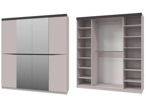 Шкаф ШР-4 с зеркалом Тиана Персидский Жемчуг/Вольфрам