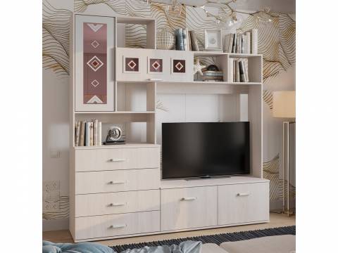 Гостиная Белла центральная секция ясень белый