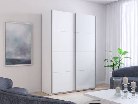 Шкаф-купе Прайм 2-х дверный 1200 ДСП/Стекло Белое Белый Снег