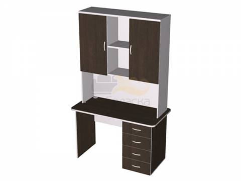 Стол письменный с тумбой левый с надставкой 3-ярусной ПСт1.12Л-ПН3.12-ПД2