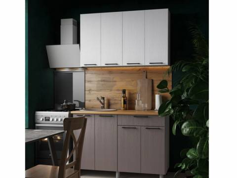 Кухня Хилтон 1200 МДФ Клен Белый/Клен Серый без столешницы