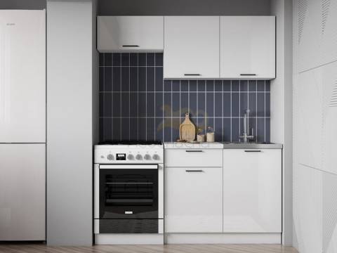 Кухня Дуся 2 1600 белый/белый бриллиант