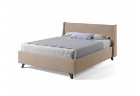 Кровать Лорен с ПМ 1600х2000 мм микровелюр капучино