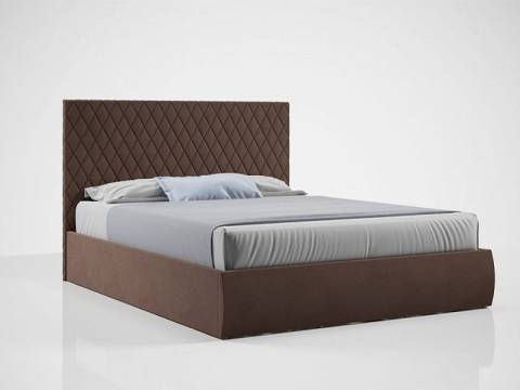 Кровать Стелла с ПМ 1200х2000 мм микровелюр шоколад