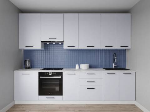 Кухонный гарнитур Смоки 3000 (верх 950 мм) МДФ