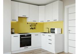 Кухонный гарнитур Белый Глянец 2200х1600 (верх 950 мм) МДФ