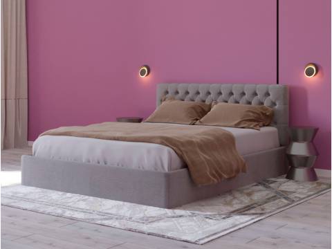 Кровать Сицилия основание ЩИТ 160 Серый велюр