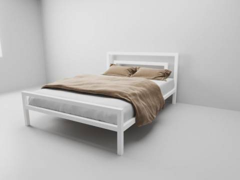 Кровать металлическая Куба 800 белая