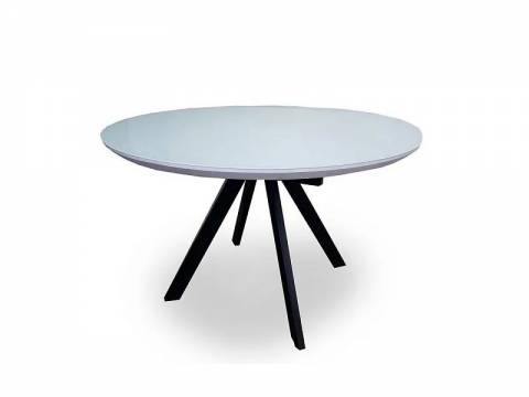 Стол Бахус раздвижной 1100 мм стекло белое/муар черный