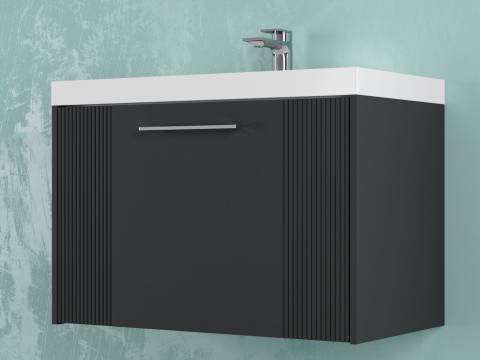 Тумба Альба 60 подвесная 1 ящик раковина Океан 60 антрацит