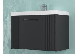 Тумба Альба 80 подвесная 1 ящик раковина Комфорт 80 антрацит