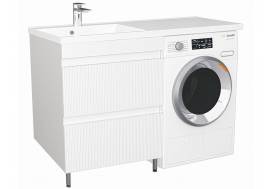 Тумба Куба Риф 57 напольная 2 ящика раковина под Marshall 120 левая