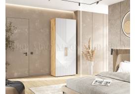 Шкаф 2-х створчатый (900) Ирис Браш Вайт, Дуб Крафт