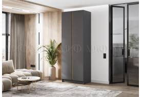 Шкаф двухстворчатый Келвин (800) Графит-вставка дуб крафт