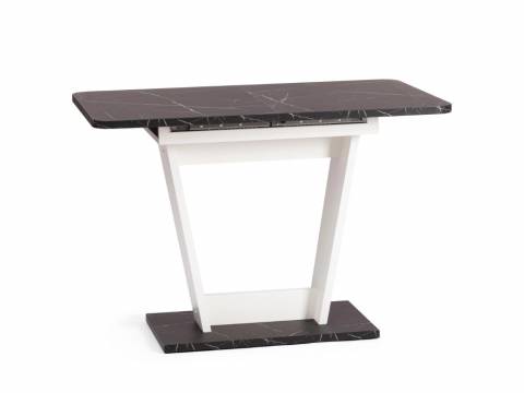 Стол обеденный FOX раздвижной Мрамор черный/Белый