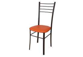 Стул Лайт ДХ-5 на коричневом каркасе обивка апельсин