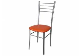 Стул Лайт ДХ-5 на серебряном каркасе обивка апельсин