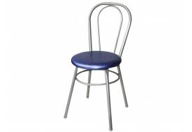 Стул №1 ДХ-8 без мягкой спинки обивка голубой