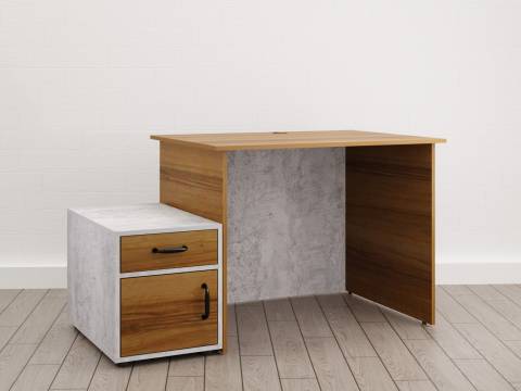Стол с тумбой Малый (С-3) Soft комбинированный