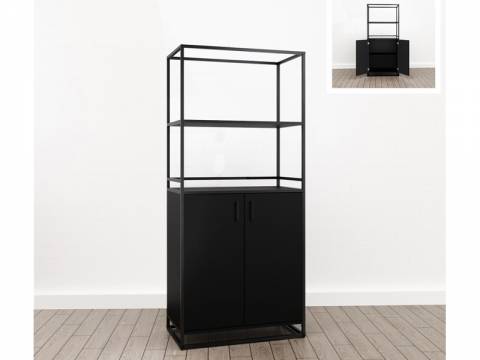 Шкаф для документов (М-11) Лофт Черный