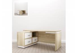 Стол для руководителя Дизайн Левый (Е-6) Eclectic eco Дуб рокпайл-белый