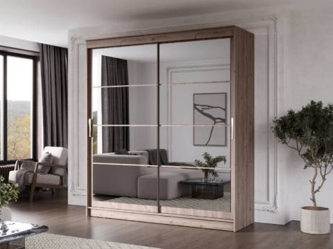 Шкаф-купе Гранд-1 2000 Дуб Горный-двери Зеркало