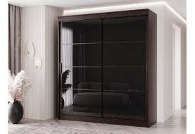 Шкаф-купе Гранд-1 2000 Дуб Венге-двери Лакобель черный