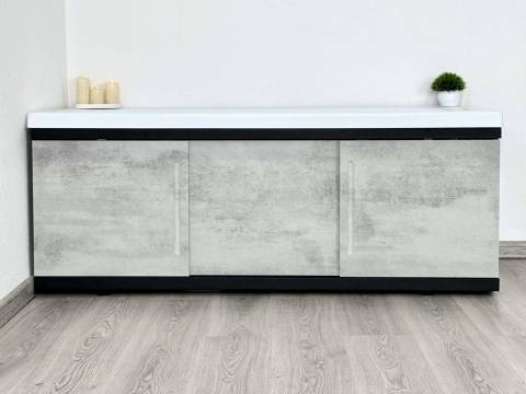 Экран под ванну МДФ Alt Black 1600 мм серый бетон