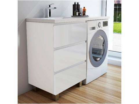 Тумба с раковиной Dallas Luxe 1200 напольная 3 ящика левая